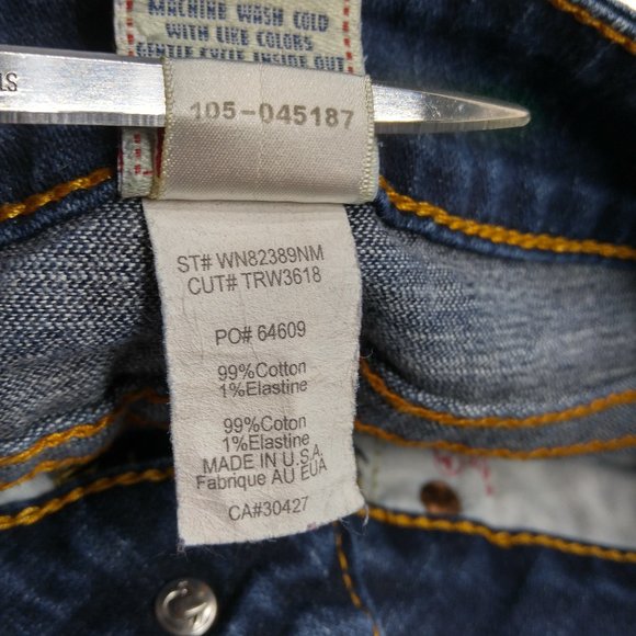 True Religion Becky Boot Cut Jeans Women's 26 Flap Pockets Stretch Low Rise A895 - Picture 9 of 10